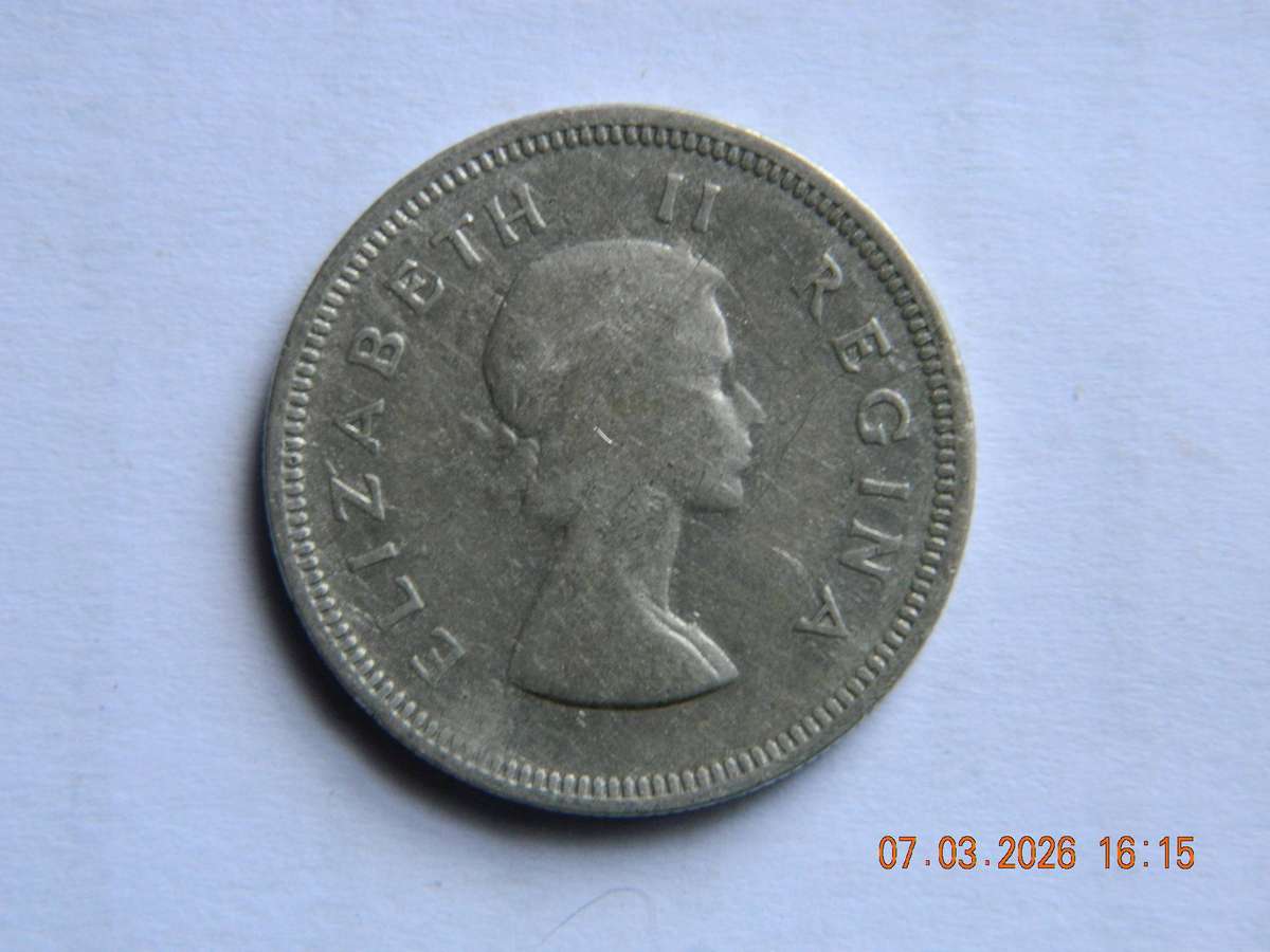 SOUTH AFRICAN UNION  -   2  SHILLING  COIN  -  1954