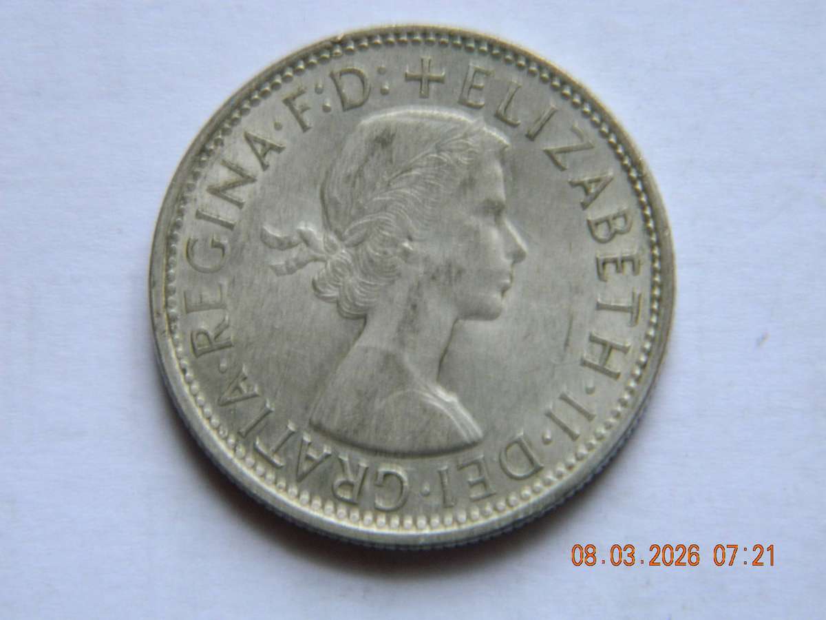 AUSTRALIA - FLORIN COIN  -  1960  -  50% SILVER