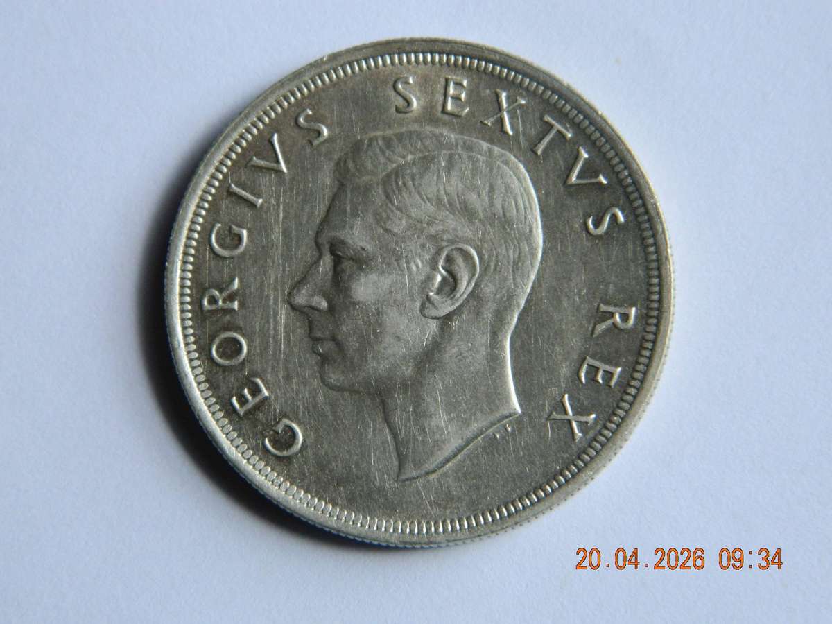 SOUTH AFRICAN UNION   5 SHILLING  COIN  -  1952