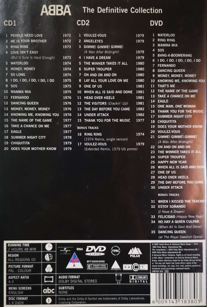 ABBA - The Definitive Collection (2-CD + 1-DVD)