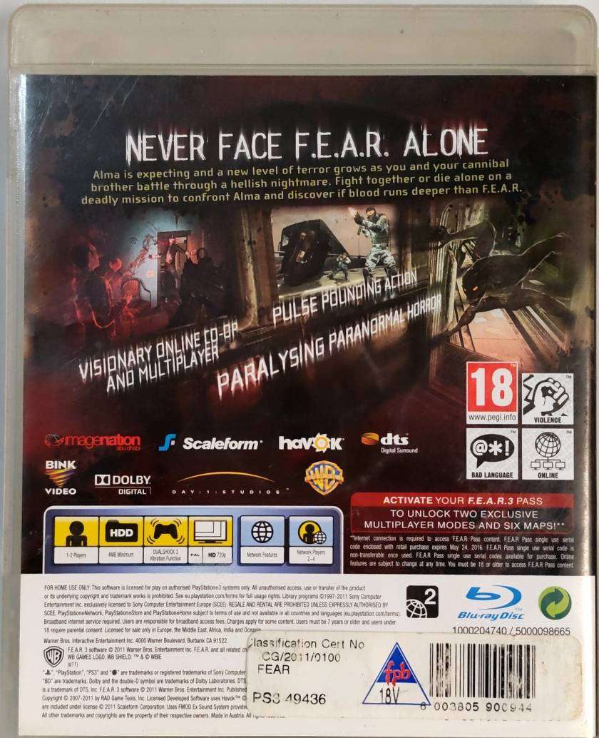 FEAR 3 (PS3) (Excellent)