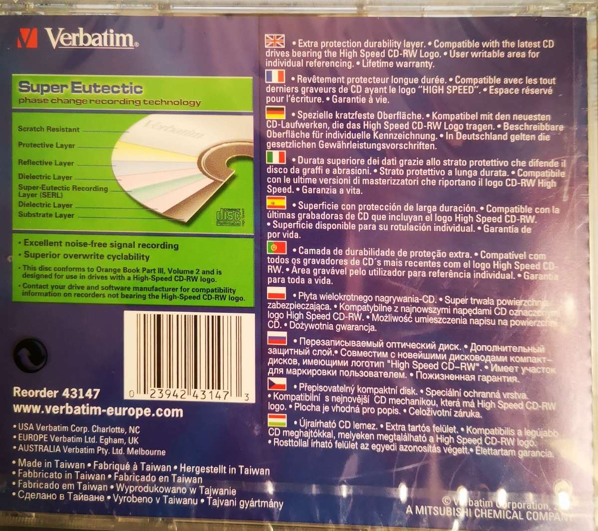 Verbatim - 700MB - CD-RW (8x12x) - With Jewel Case