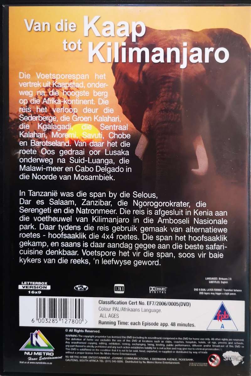 Voetspore 3 - Van die Kaap tot Kilimanjaro (4-DVD)