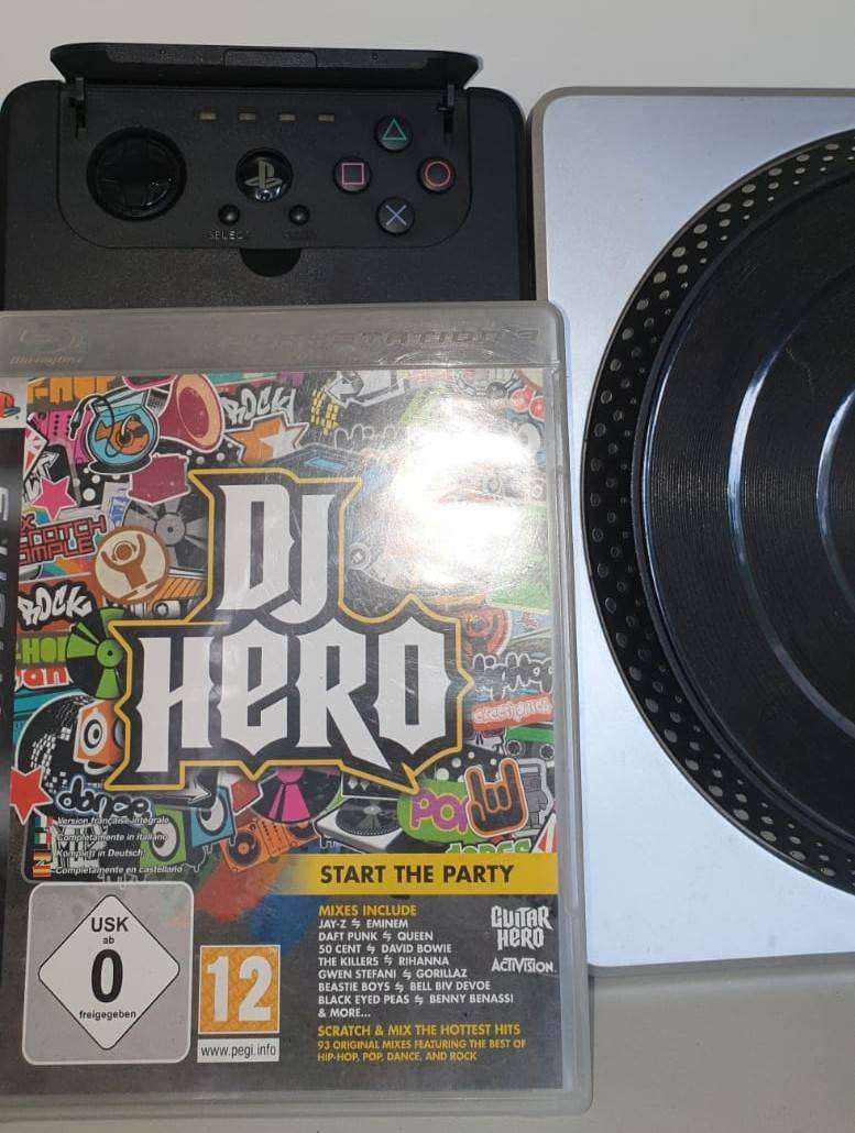 PS3 DJ Hero Wireless Turntable + Game Used