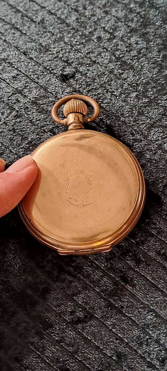 ANTIQUE GOLD PLATED POCKET WATCH HOUSING
