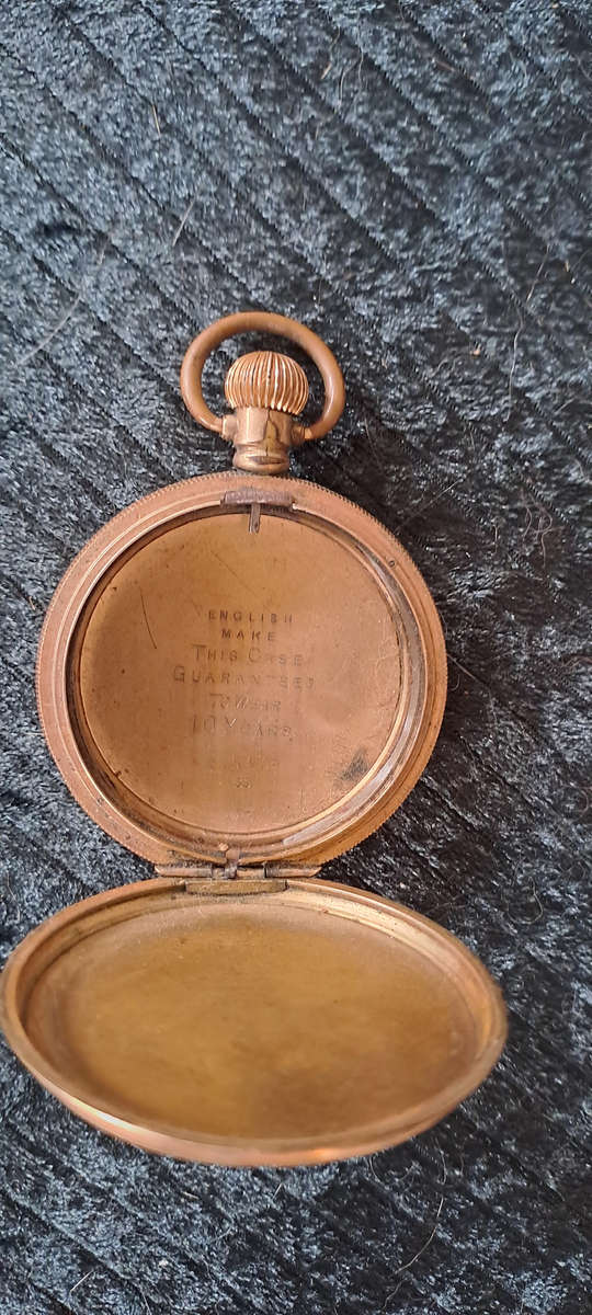 ANTIQUE GOLD PLATED POCKET WATCH HOUSING
