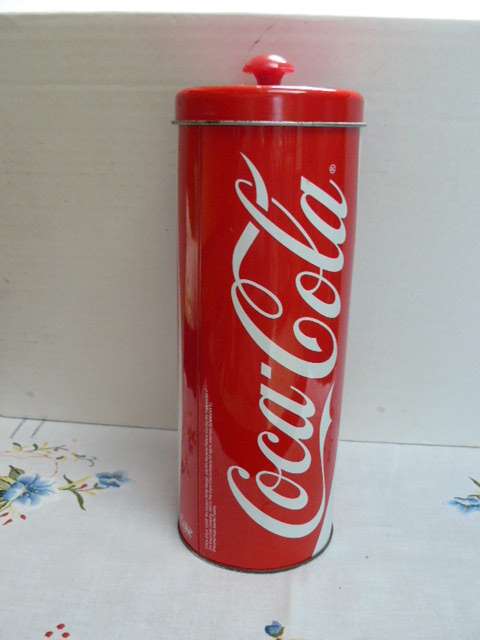 COCA COLA TIN STRAW HOLDER