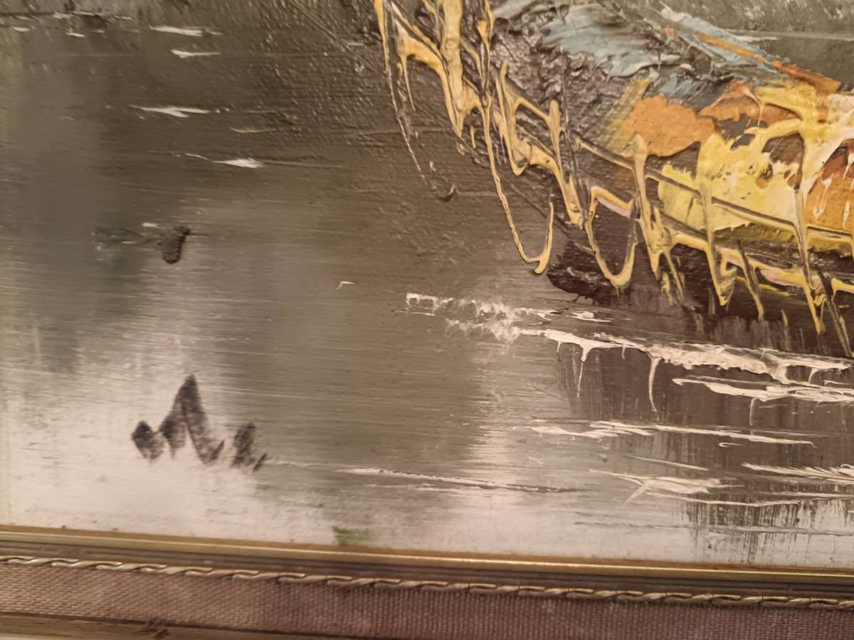 Oil on Board Chinese Junks