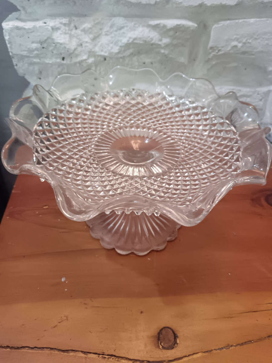 Pressed Glass Cake Stand