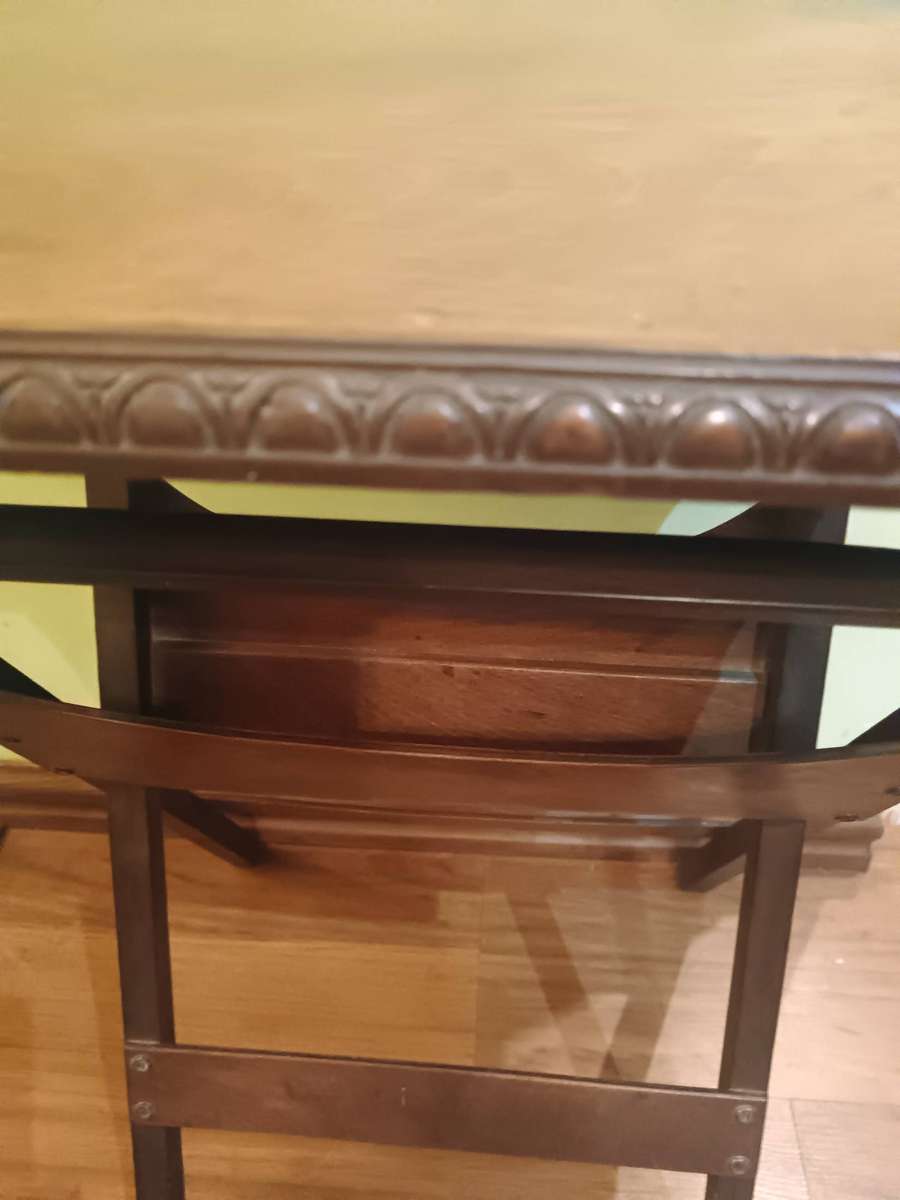 W. Baker Campaign Oak Table