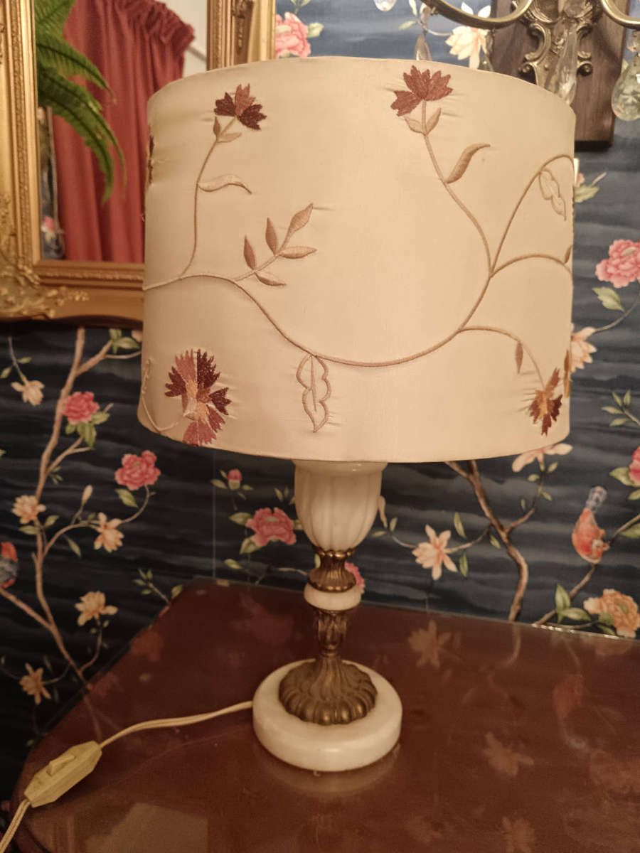 Pair of Marble & Brass Table Lamps