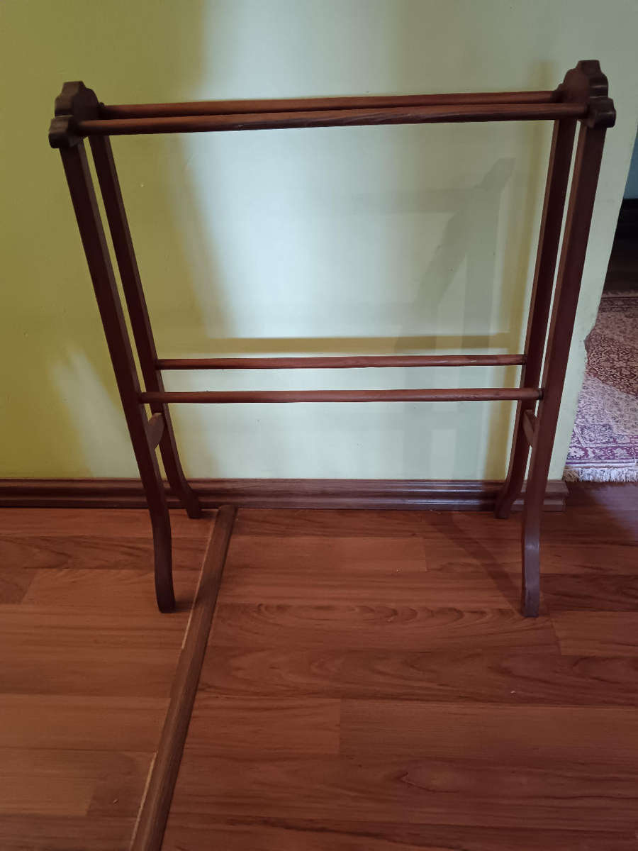Vintage Oak Towel Rail Stand