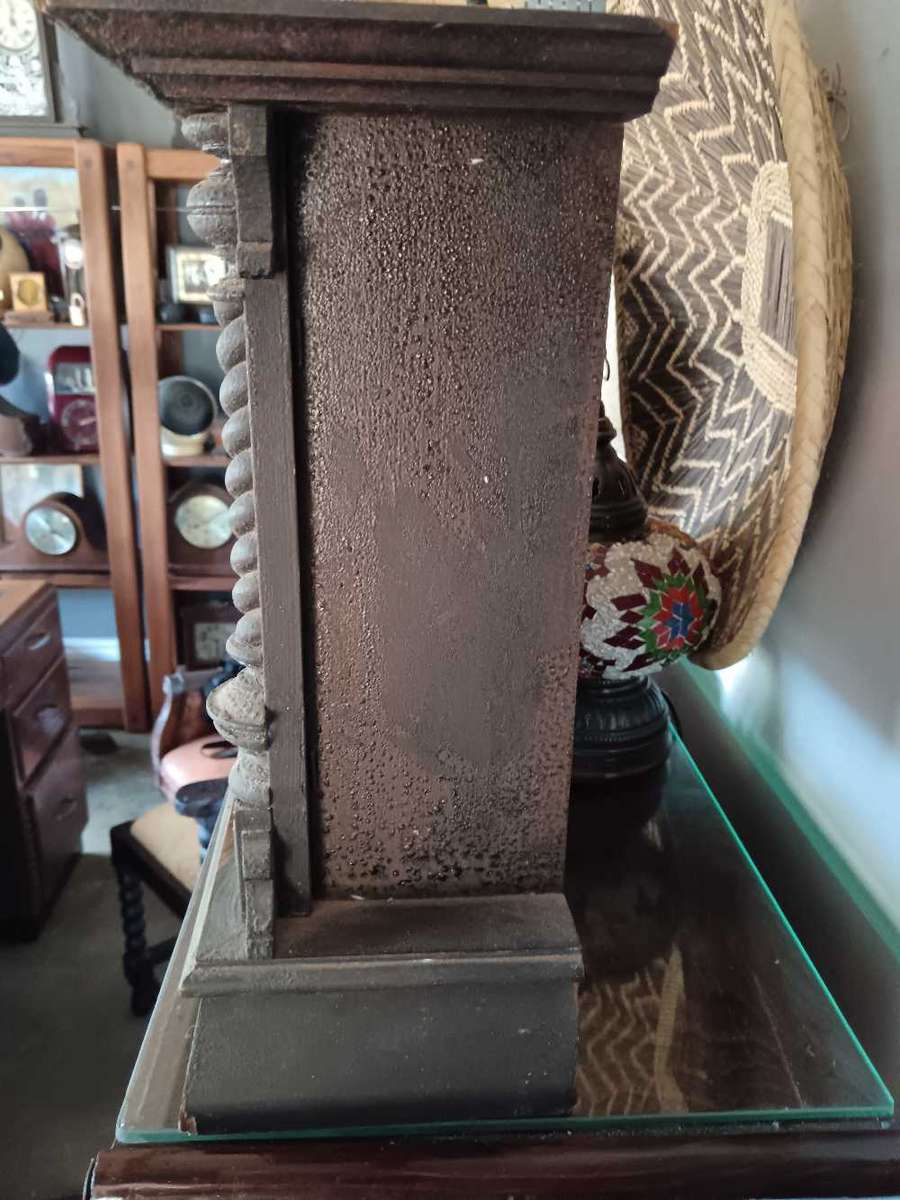 Antique Wooden Bracket Clock with Porcelain Face