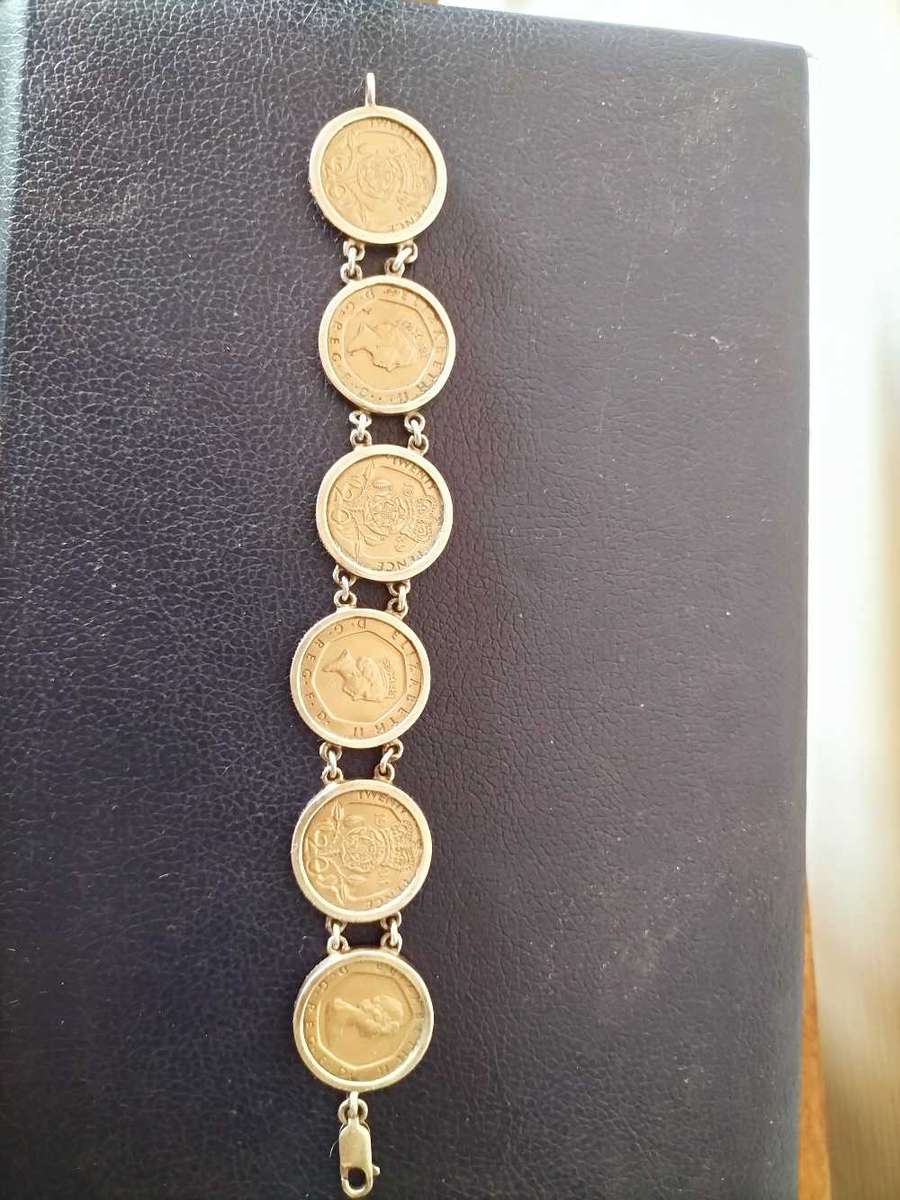 Vintage Silver 925 Queen Elizabeth 11 Coin Bracelet