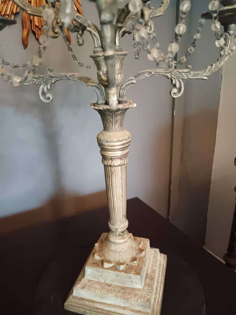 French Cast Metal  9 Arm Candelabra