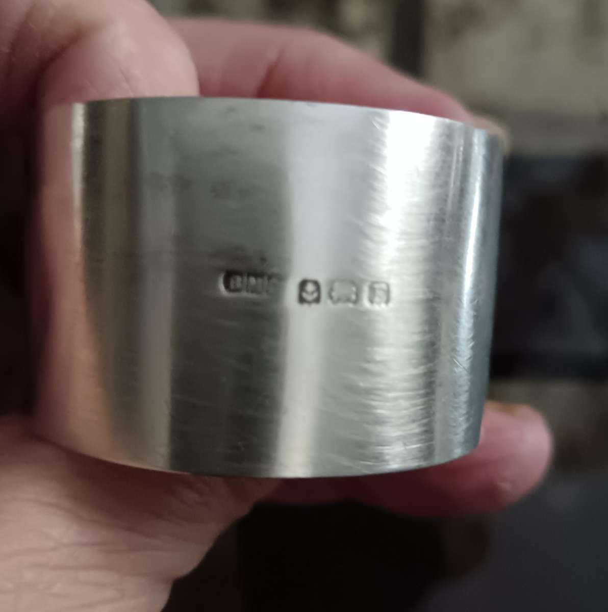 Birmingham Silver Napkin Ring Monogramed 24grams
