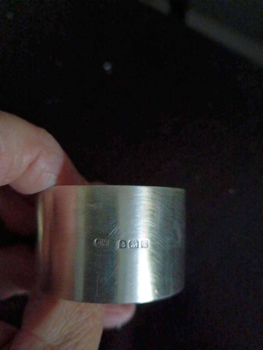Birmingham Silver Napkin Ring Monogramed 24grams