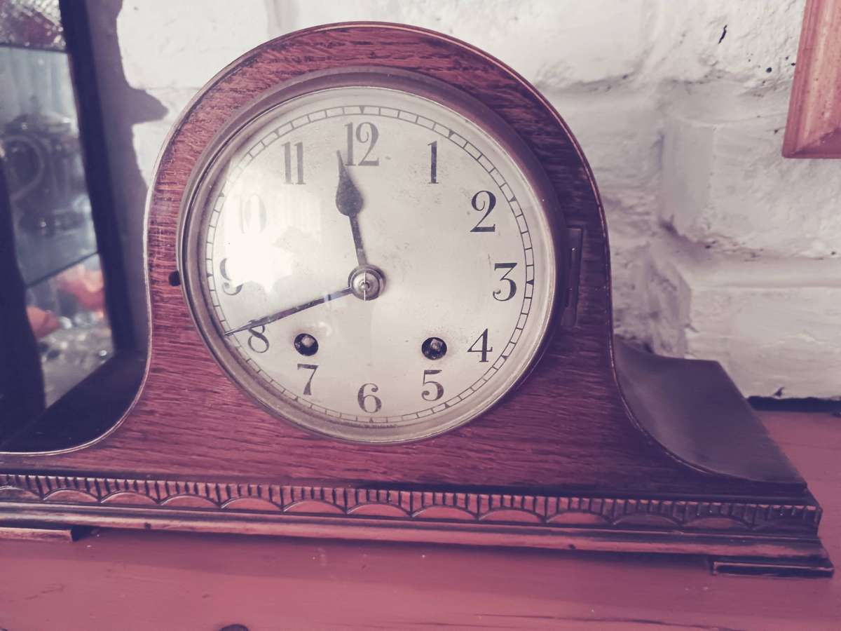 Napolean Hat mantel Clock Made in England