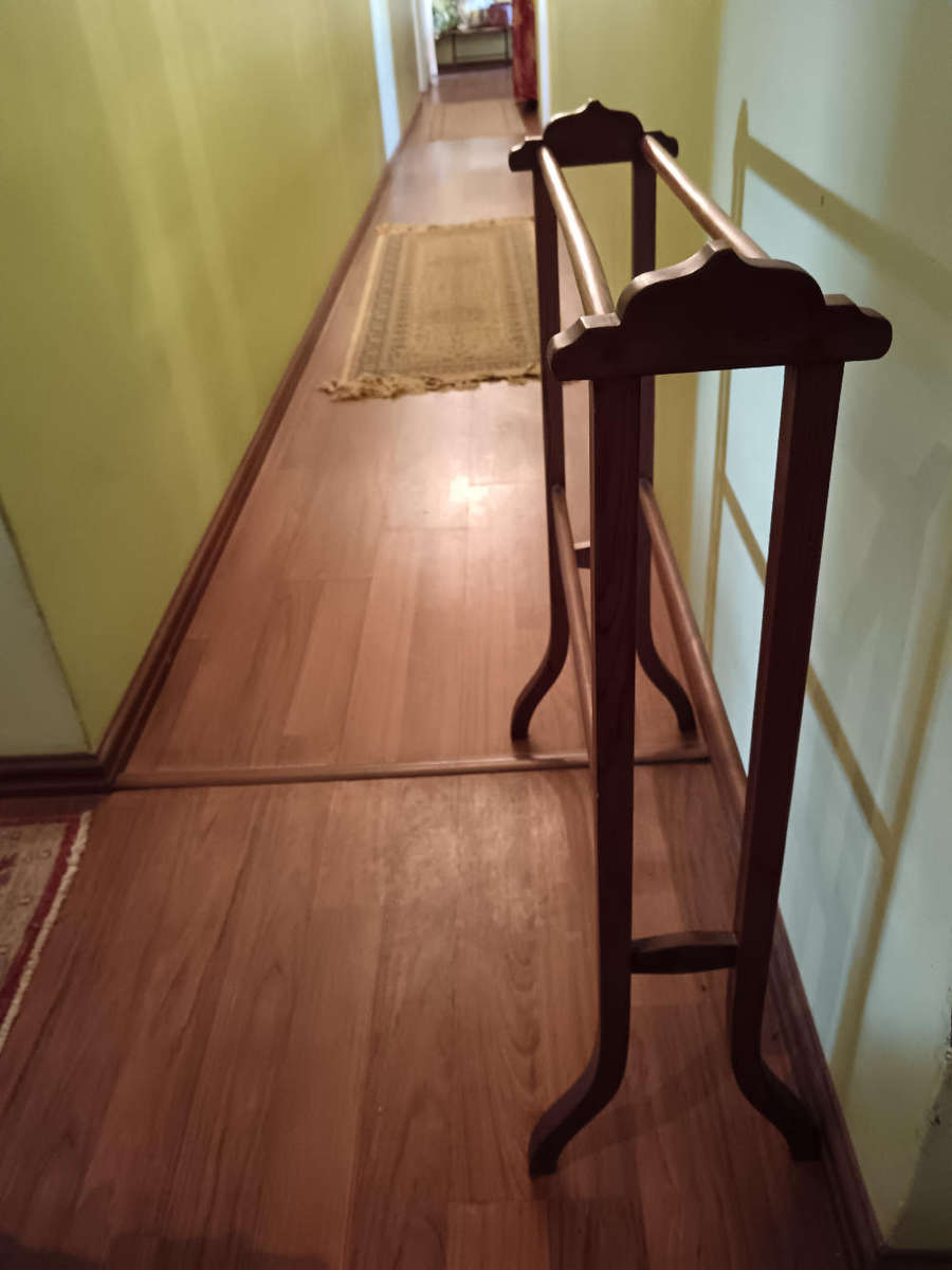 Vintage Oak Towel Rail Stand