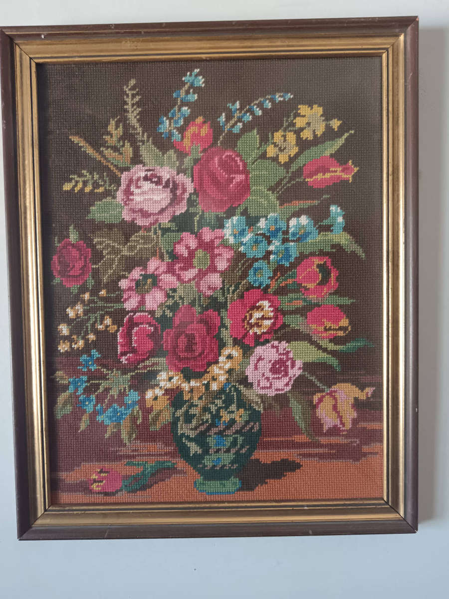Framed Floral Tapestry