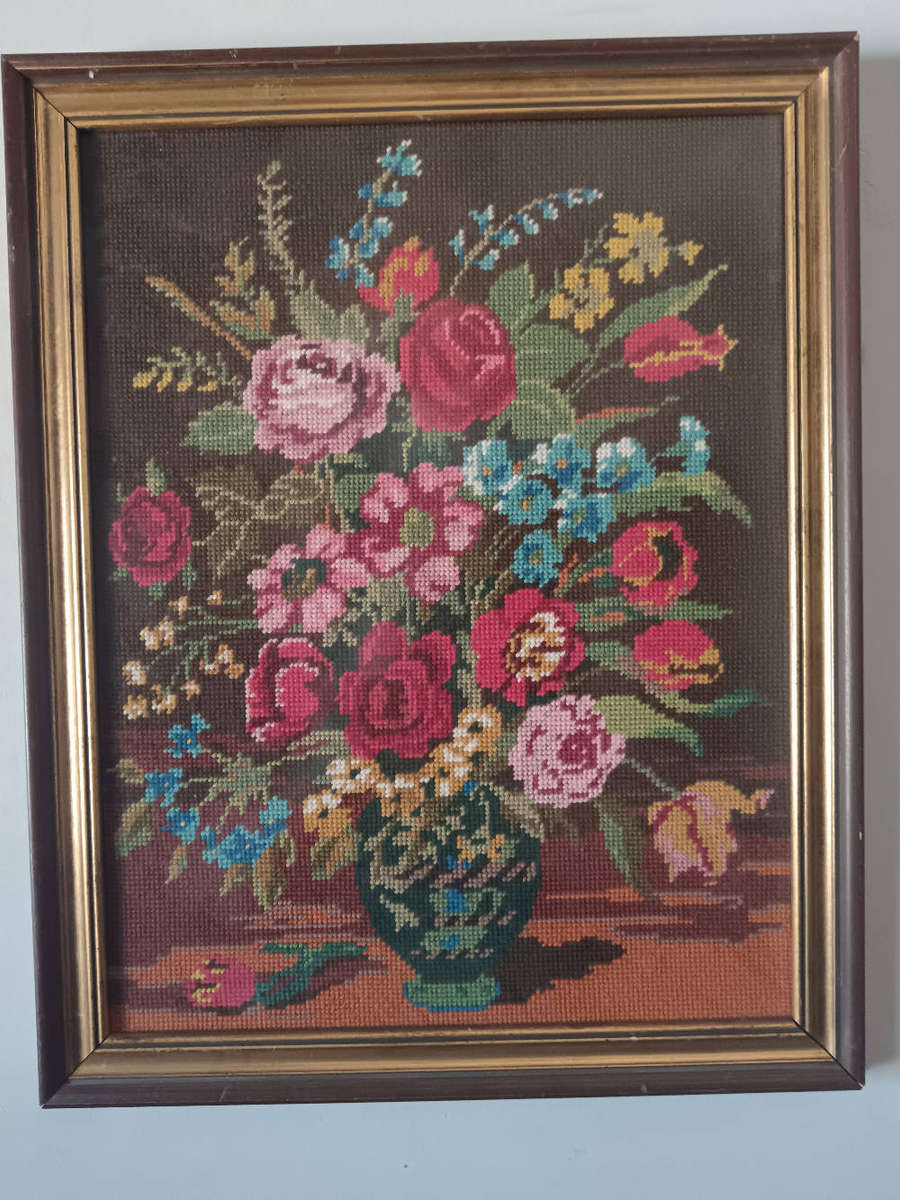 Framed Floral Tapestry