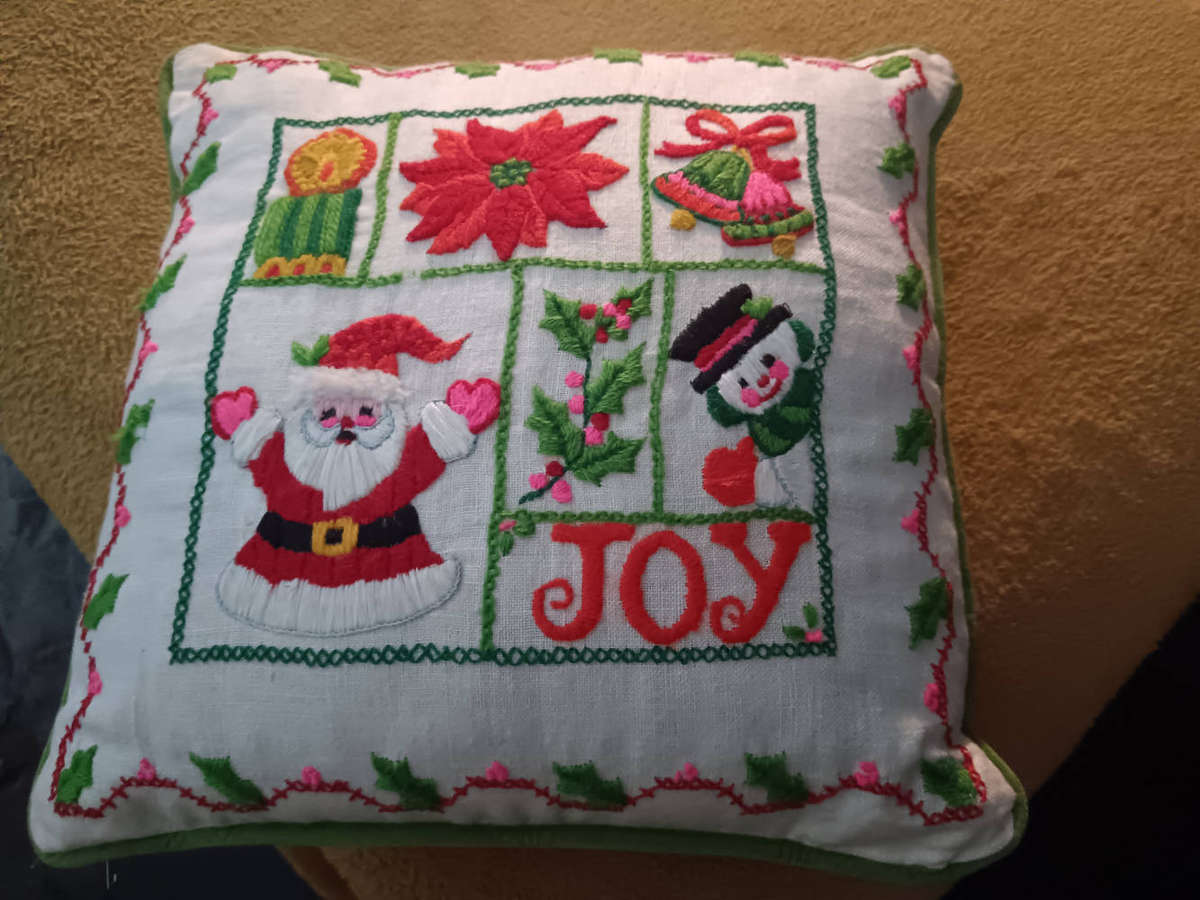 Embroidery Christmas Cushion