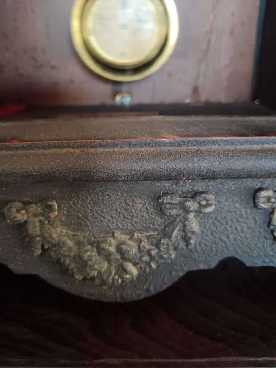 Antique Wooden Bracket Clock with Porcelain Face