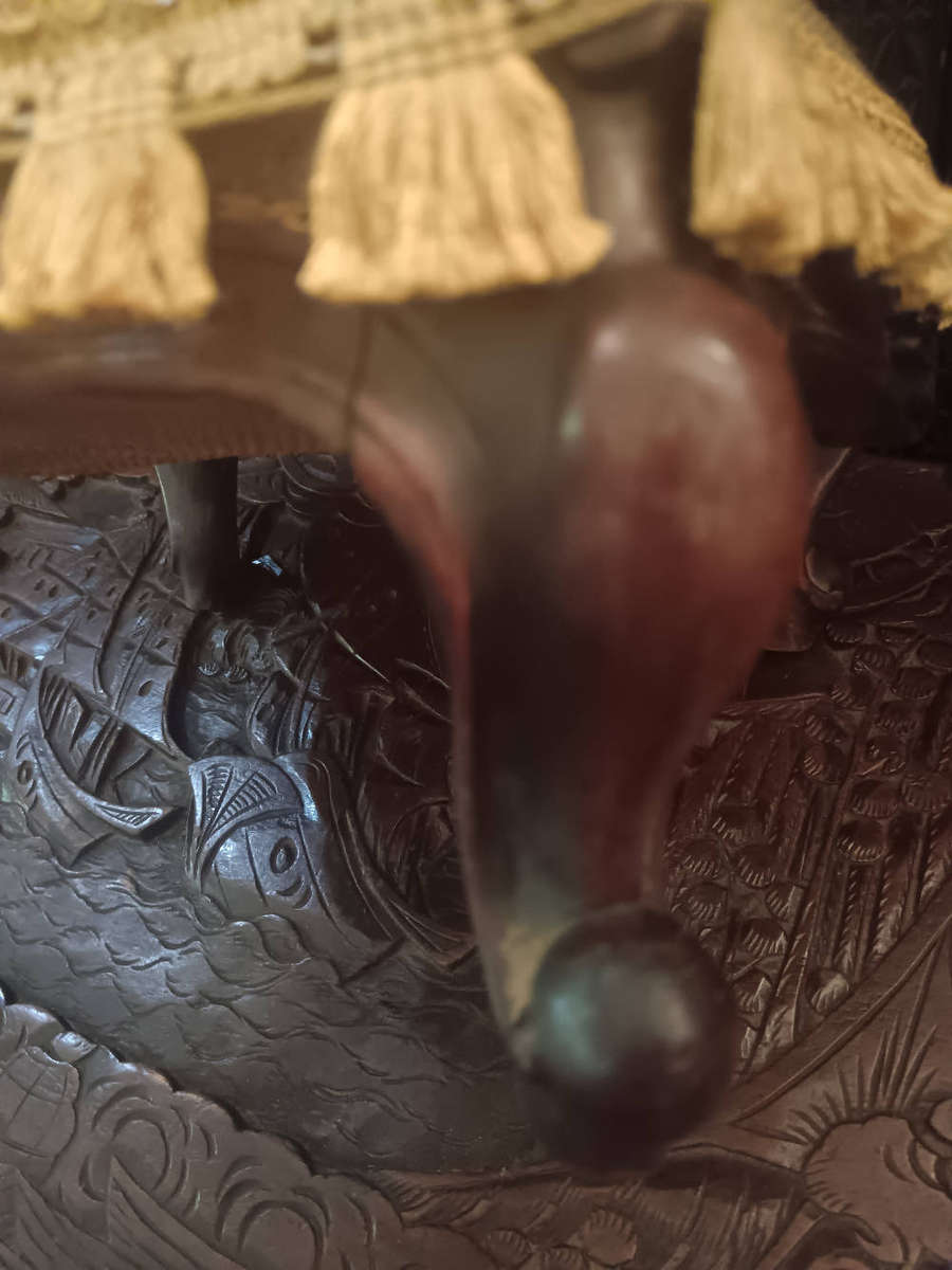 Antique Needlepoint Footstool