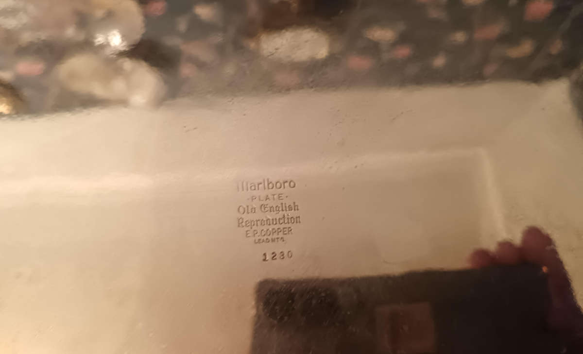 Malboro Plate Old English Reproduction Tray with Handles