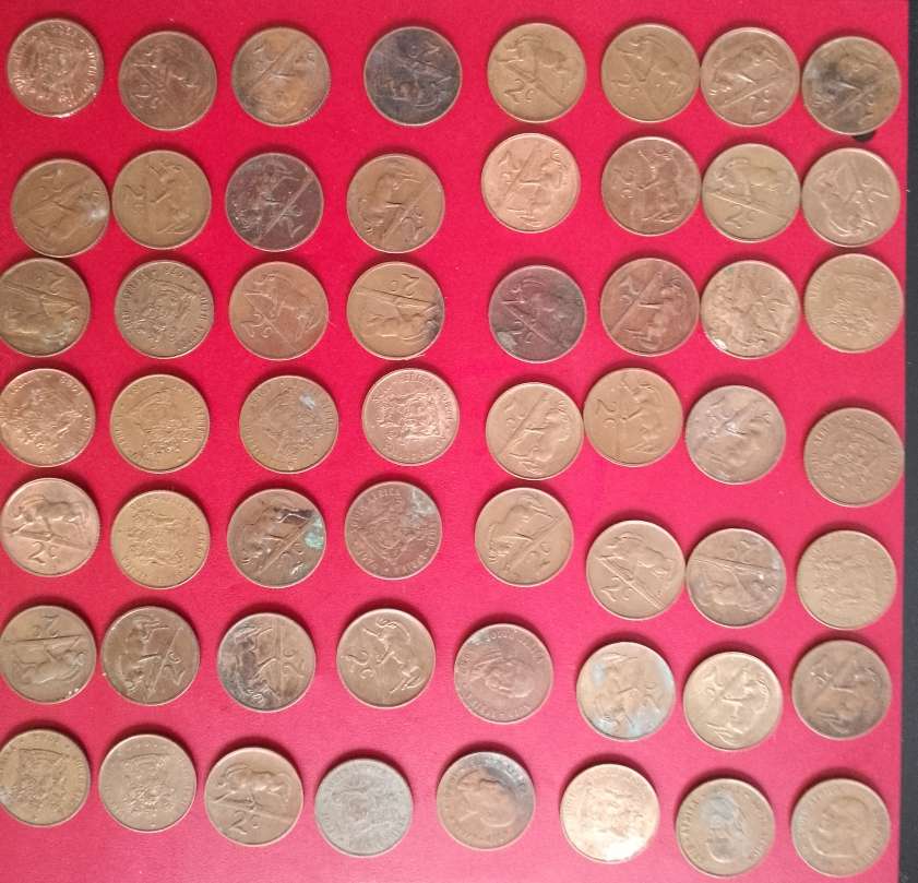 RSA x55 2 cents coins