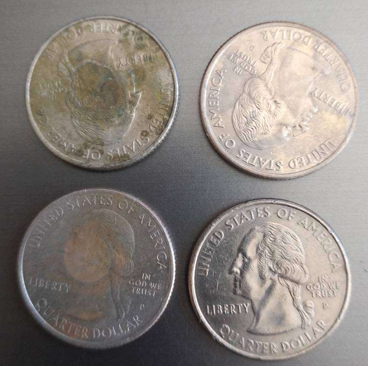 USA QUARTER DOLLARS X4 -GEORGIA,ILLINOIS.NEBRASKA,VIRGINA STATES