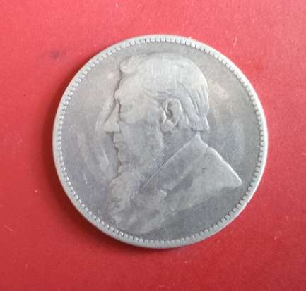 ZAR P. KRUGER  1 SHILLING 1896  (STERLING SILVER .925 SILVER)