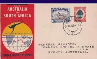 QANTAS FIRST FLIGHT JHB-SYDNEY 1952