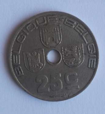 BELGIE/BELGIUM 25C -1939 COIN