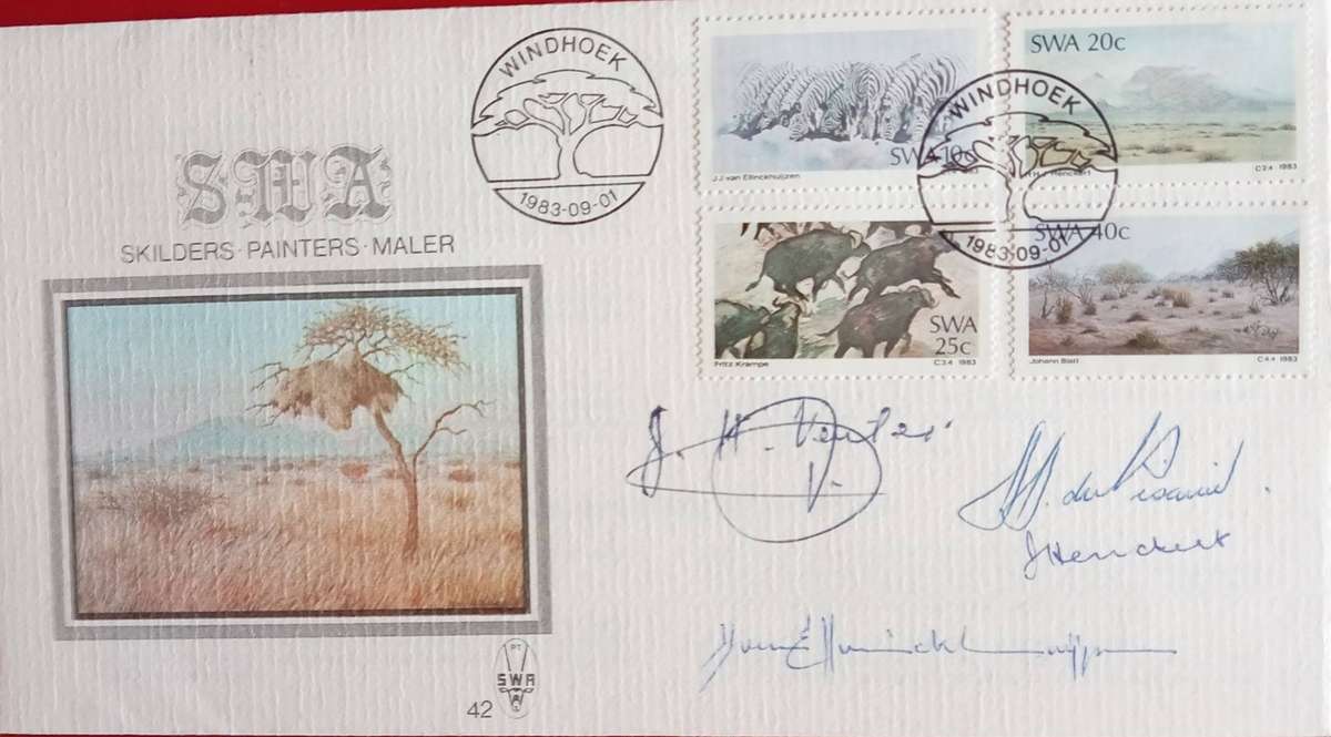 SWA FDC #42 PAINTERS SIGNED BY 2 OF THE PAINTERS +-SEE BELOW