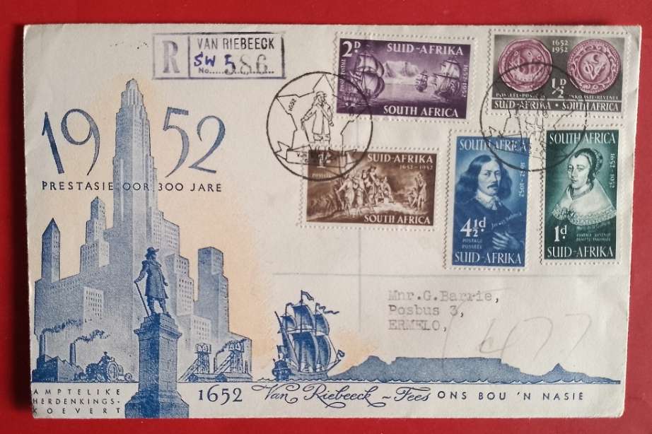 1952 300YRS SINCE LANDING OF VAN RIEBEECK FDC