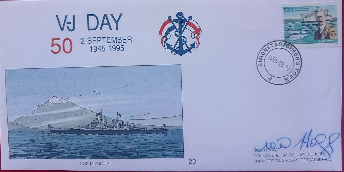 NAVY #20 V-J DAY USS MISSOURI  1995 SIGNED BY COMMODORE OF NAVY