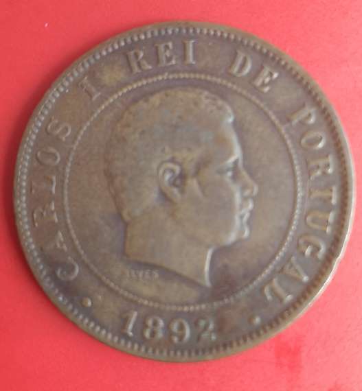1892 Portugal 20 Reis COIN