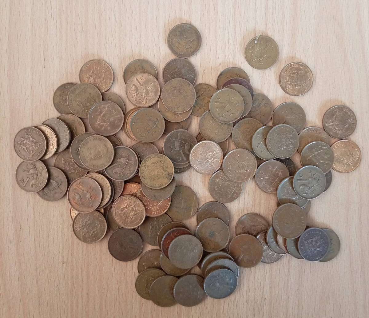 RSA 1 CENT COINS X100