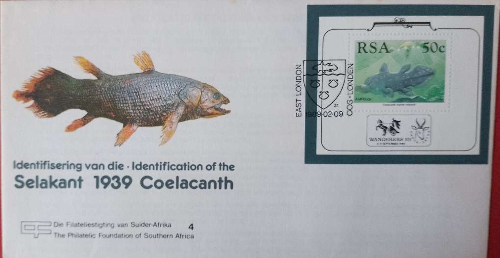 RSA COELACANTH INDENTIFICATION MINI SHEET FDC 1989