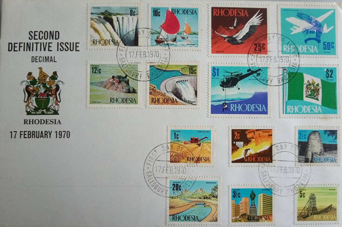 RHODESIA FDC 1970 SECOND DEFINITIVE ISSUE SET OF 14