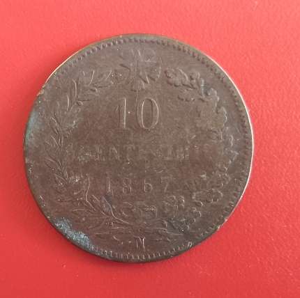 ITALIAN 10 CENT COPPER 1867