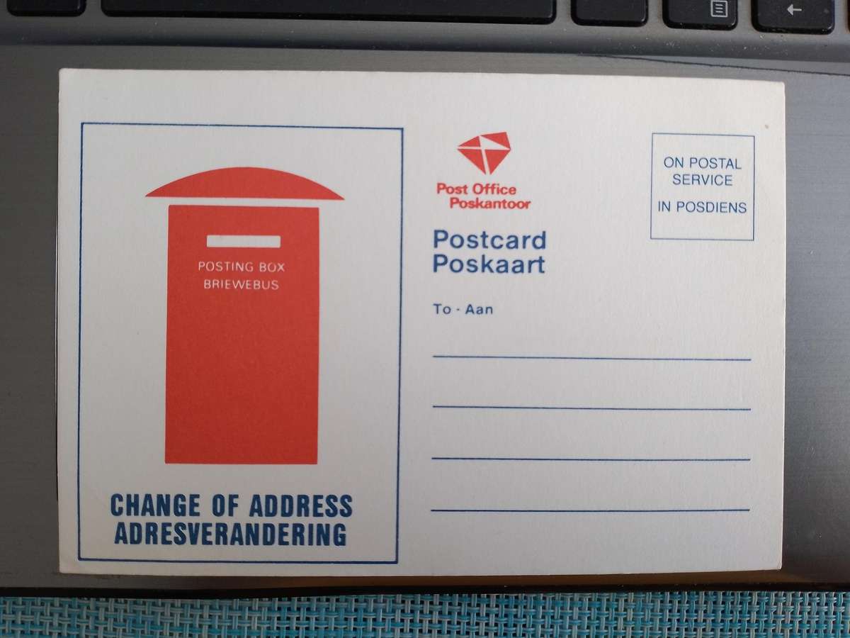 RSA CHANGE OF ADDRESS POST CARD