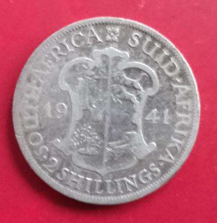 UNION COIN 1941 SILVER 2 SHILLING  80% SILVER