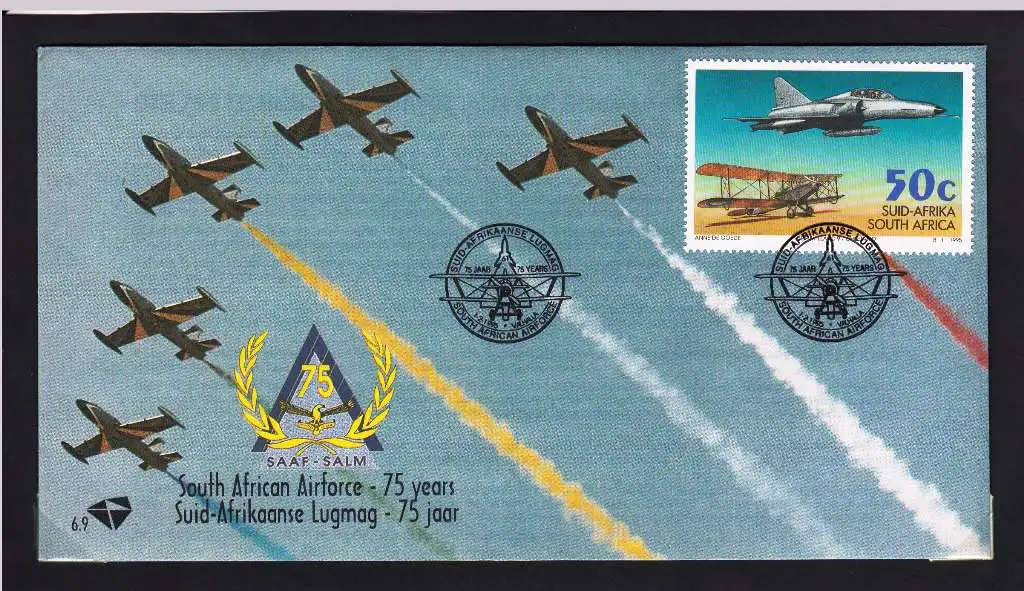 RSA 1995 OFFICIAL FDC 6.9 - 75th ANNIVERSARY OF FIRST TRANS-AFRICAN FLIGHT