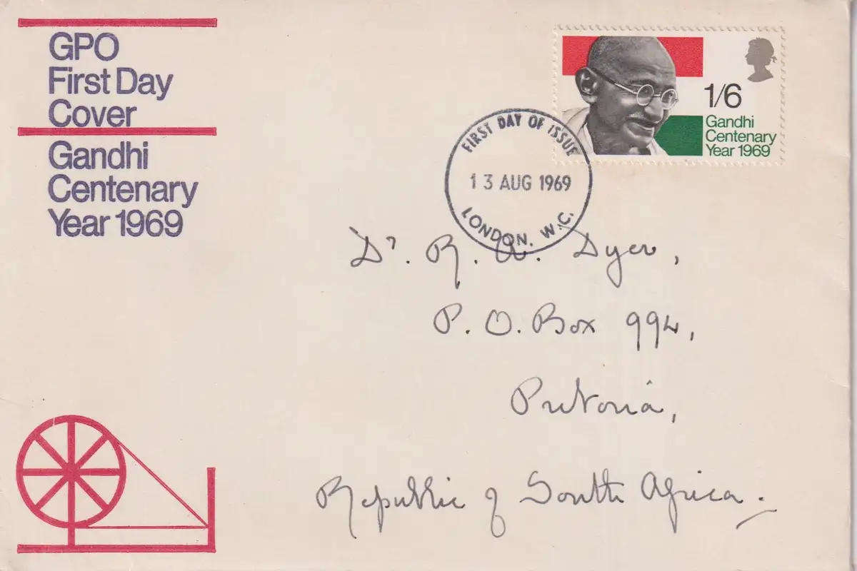 GB 1969 Mathama Gandhi FDC