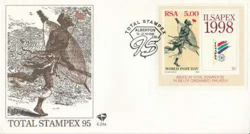 RSA 1995-10-19 ILSAPEX 1998 Miniature Sheet FDC 6.24a [SACC R60]