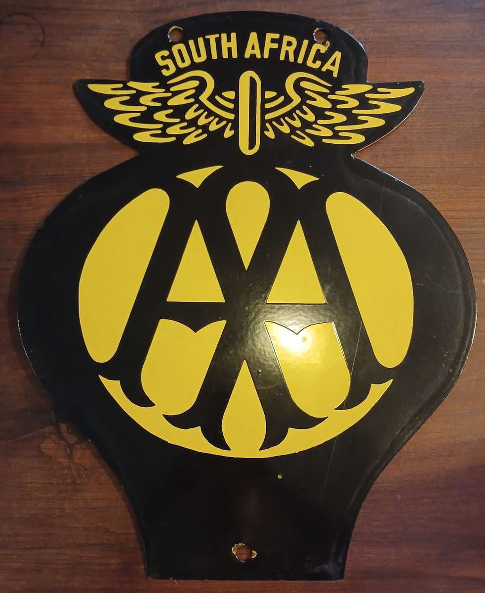 AA Enamel Sign Bilingual 585mm x 459mm Note Minor Age Related Damage