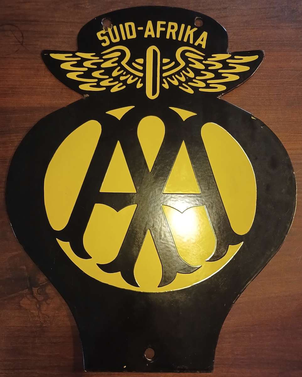 AA Enamel Sign Bilingual 585mm x 459mm Note Minor Age Related Damage