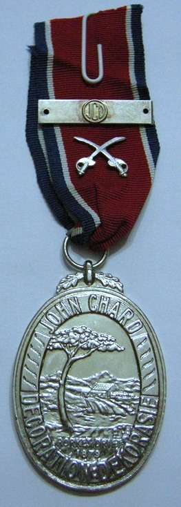 Full Size John Chard Decoration Chrome Variant Matthysen Spec. 8 Nr @ Back w/ Bar & Crossed Swords